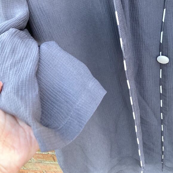 DAyLiLi Silk Two Piece Gray Long Sleeve Cardigan & Pull-on Midi/maxi Skirt Set - Picture 9 of 13